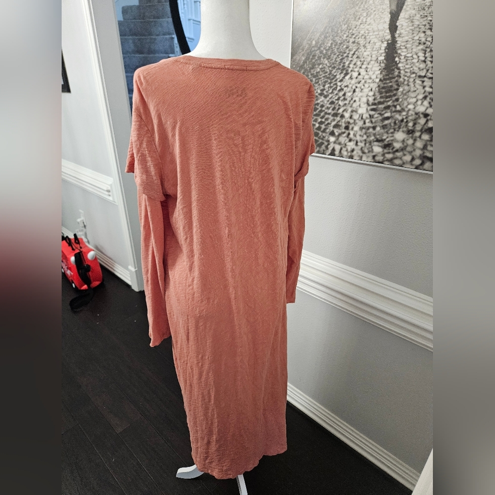 ATM ANTHONY THOMAS MELILLO Layered slub cotton-jersey midi dress XL Antique Rose - Picture 9 of 12